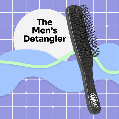 Wet Brush Detangling Hair Brush for Men, Black - Stimulates Scalp & Beard for Fuller Stronger Healthier Hair - Intelliflex Detangler Bristles Promote Hair Growth & Protect from Breakage - Pain-Free