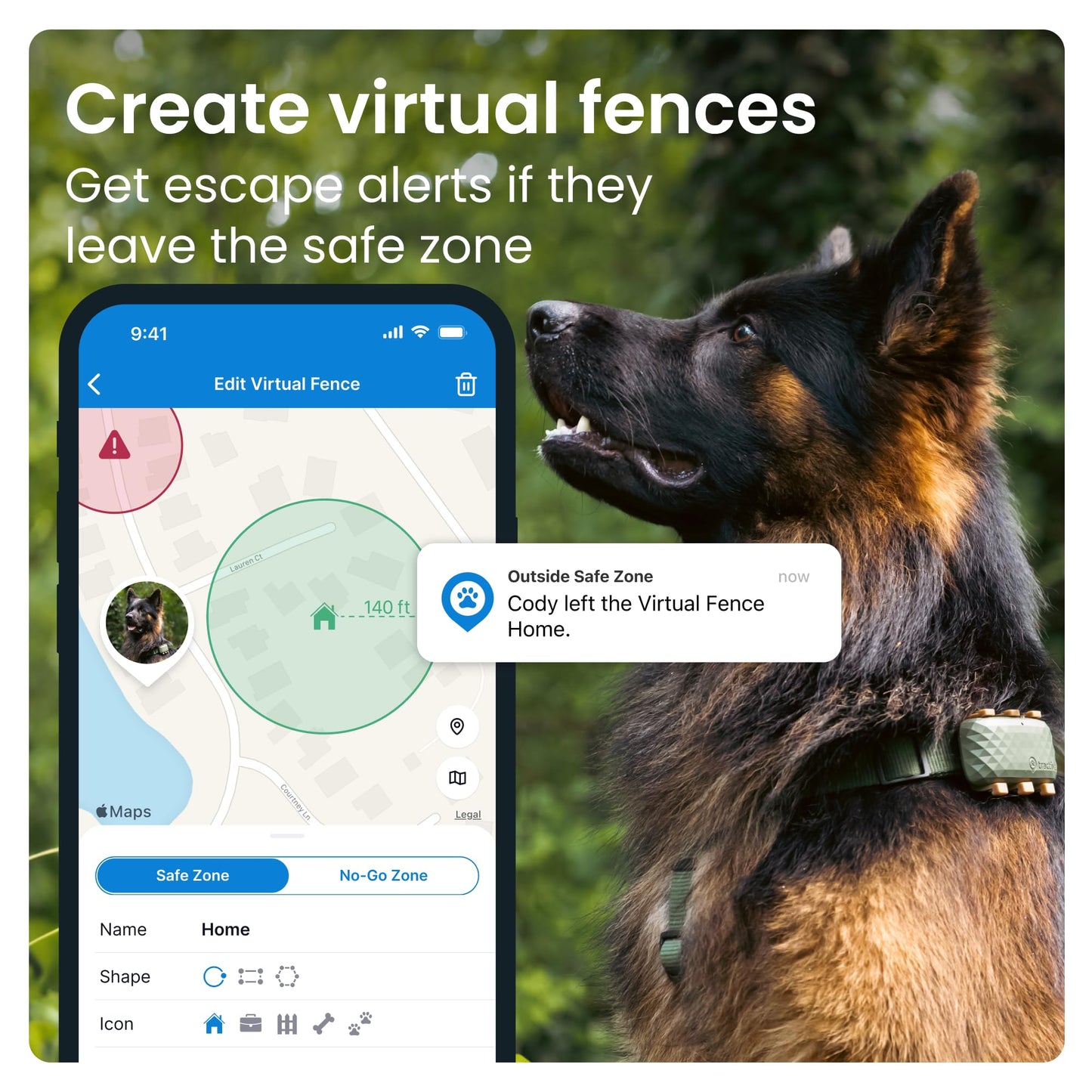 Tractive XL GPS Dog Tracker (50 lbs+) | Real-time Pet Location Tracker | Health & Wellness Alerts | Virtual Fence for Dogs | Dog Collar Attachment (Green)