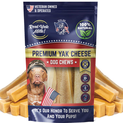 Devil Dog Pet Co. Himalayan Yak Chews, Yak Cheese Dog Chews, 100% Natural & Healthy, Lactose Free, Long Lasting, Yak Chew Treats – Premium Yak Milk Dog Chew, Yak Bones for Dogs | Large - 3 Pack