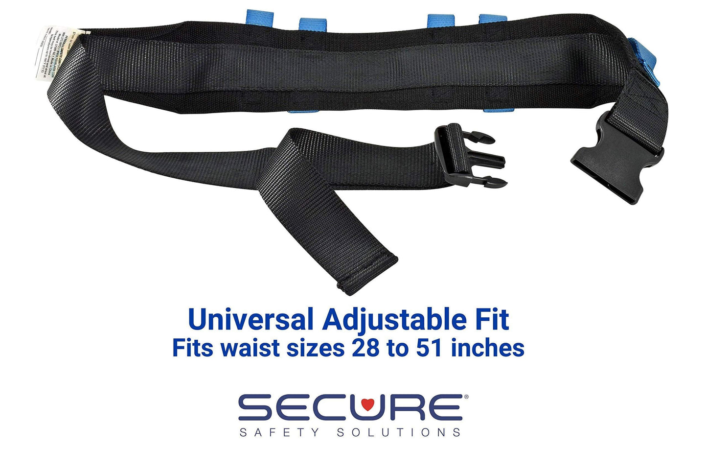 Secure (2 Pack) Transfer Gait Belt with Caregiver Handles and Quick Release Buckle - Elderly Patient Ambulation Walking Belt Nurse Assist