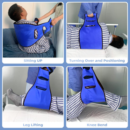 VobeNit Lift Belts for Elderly Widen Transfer Belt for Lifting Seniors,Transfer Sling for Elderly and Disabled,Patient Turning Device Bed Nursing Assist Blue