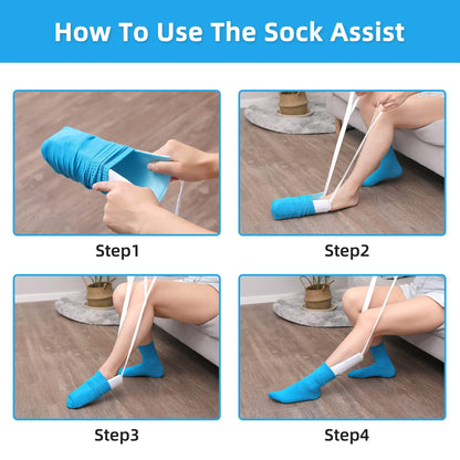 Fanwer Sock Aid Tool and Pants Assist for Elderly, Disabled,Pregnant, Diabetics - Pulling Assist Device - Socks Helper