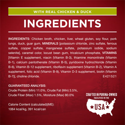 Purina ONE True Instinct Tender Cuts in Gravy With Real Turkey and Venison, and With Real Chicken and Duck High Protein Wet Dog Food Variety Pack - (Pack of 12) 13 oz. Cans