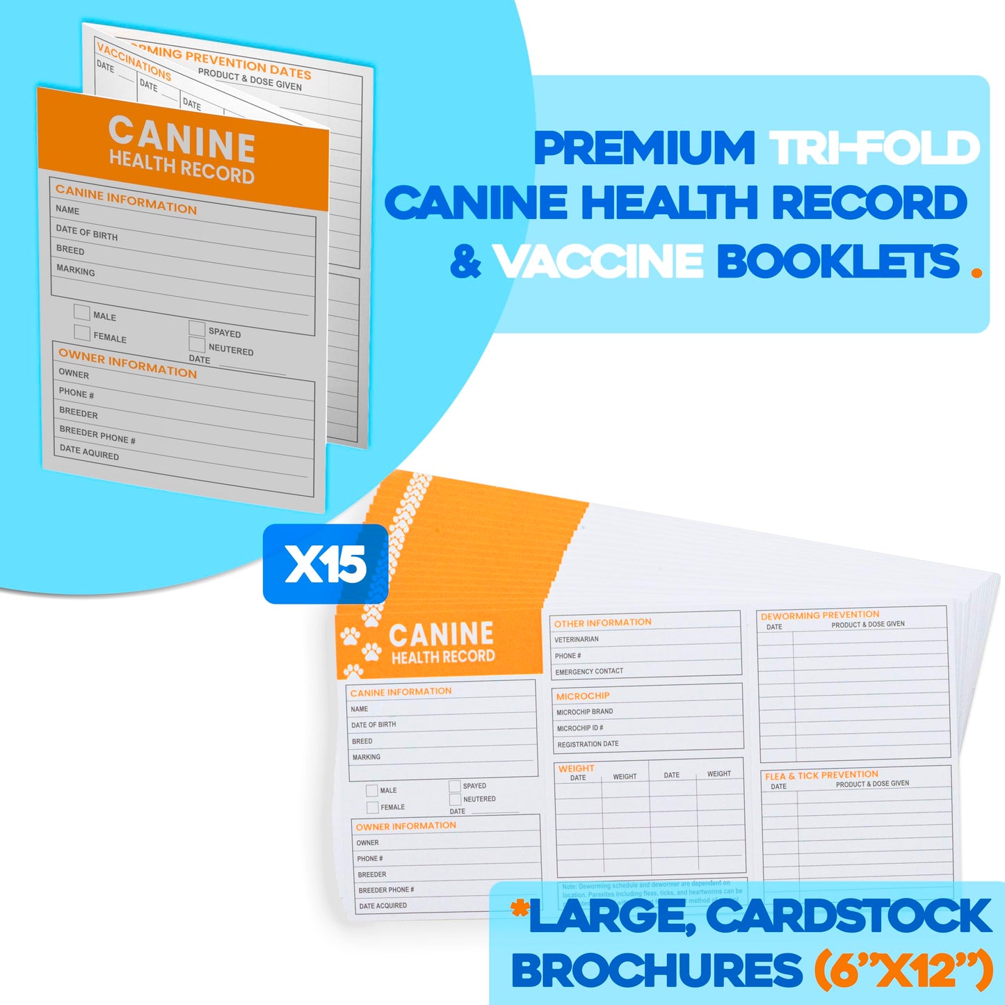 GoodHarborPet|Puppy Whelping Essentials Kit for Newborn Dogs | Vaccination Record Cards, Thermometer, Umbilical Floss, and Supplies for Pets