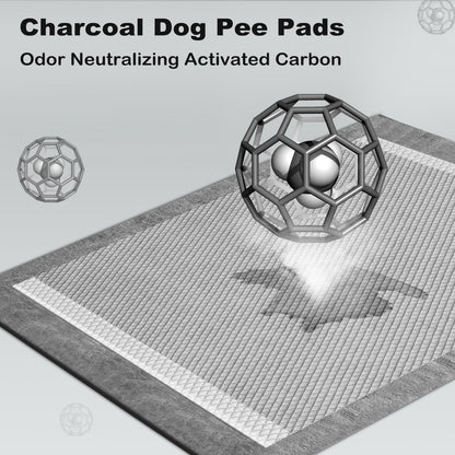 MIZOK Charcoal Pee Pads for Dogs 30x36in Dog Pee Pads XXL Dog Training Pads Super Absorbent Up to 10 Cups & Odor Neutralizing Leak-Proof Dog Pads Pheromone Attractant Pet Pads (35 Counts)