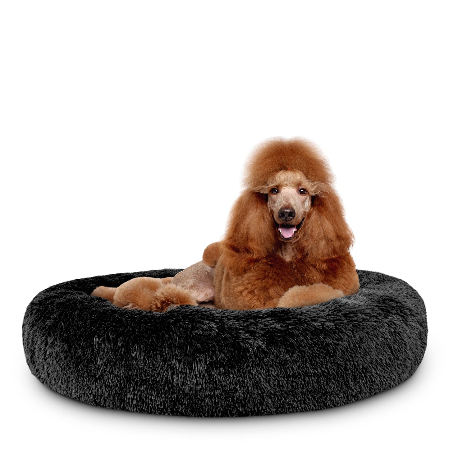 The Dog’s Bed Sound Sleep Original Calming Dog & Cat Bed, Anti-Anxiety Plush Faux Fur Donut Nest Snuggler, with Removable Cover