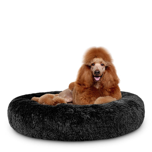 The Dog’s Bed Sound Sleep Original Calming Dog & Cat Bed, Anti-Anxiety Plush Faux Fur Donut Nest Snuggler, with Removable Cover