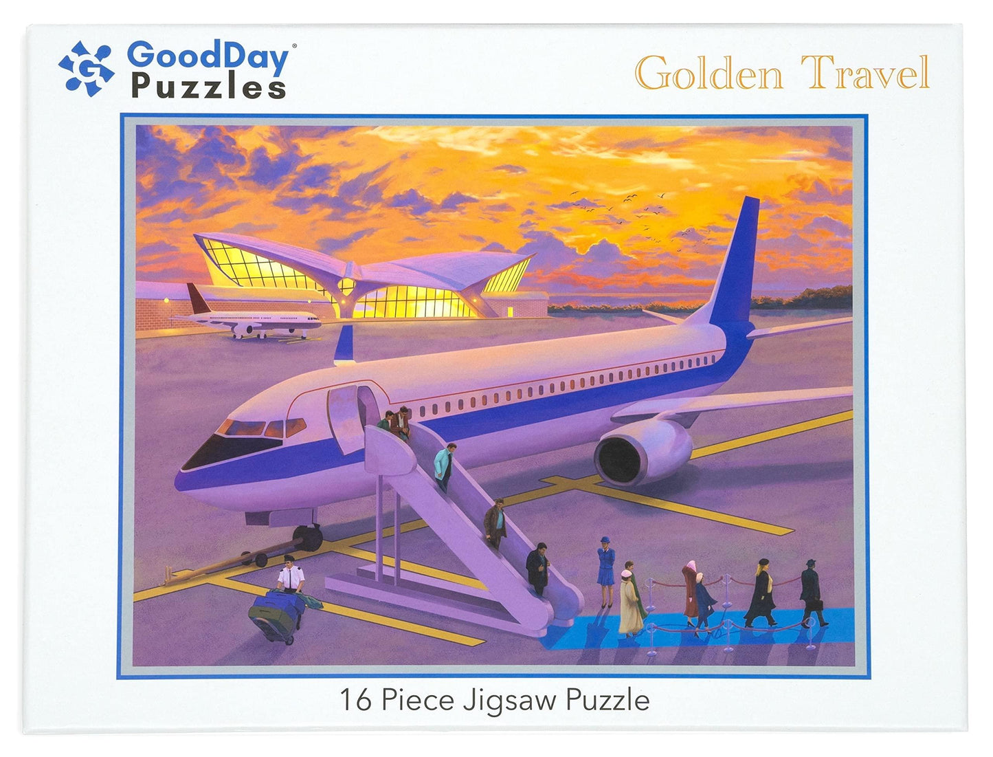 GoodDay Puzzles 16 Large Piece Jigsaw 'Golden Travel' | Dementia/Alzheimer's Activities for Seniors | Easy Puzzle for Adults | Gifts for The Elderly