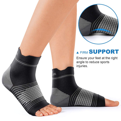 Plantar Fasciitis Sock (6 Pairs) for Men and Women, Compression Foot Sleeves with Arch and Ankle Support, Black, X-Large