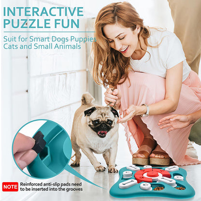 Dog Puzzle Toys, Treat Dispensing Dog Enrichment Toys for IQ Training and Brain Stimulation, Interactive Mentally Stimulating Toys as Gifts for Puppies, Cats, Dogs