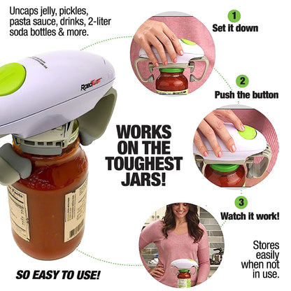 Robotwist Jar Opener, Automatic Jar Opener, Deluxe Model with Improved Torque, Robo Twist Kitchen Gadgets for Home, Electric Handsfree Easy Jar Opener – Works on All Jar Sizes, As Seen on TV