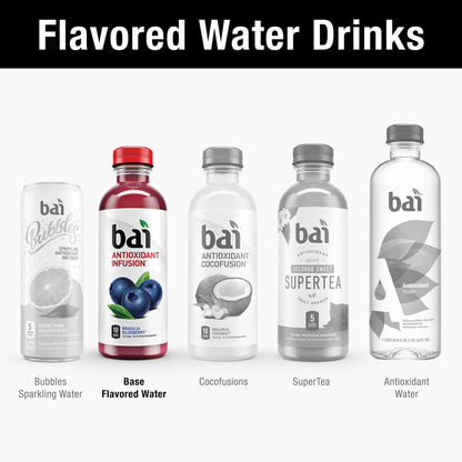 Bai Flavored Water, Brasilia Blueberry, Antioxidant Infused Drinks, 18 Fluid Ounce Bottle (Pack of 12)