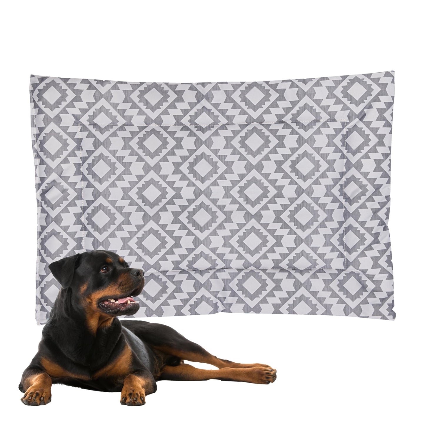 Downtown Pet Supply Dog Crate Pad, 35" x 22" - Waterproof, Ripstop Nylon Dog Crate Mat Chew Proof and Machine Washable - Boho - L