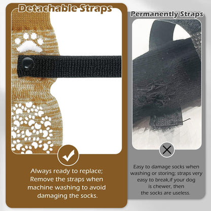 EXPAWLORER Anti Slip Dog Socks to Prevent Licking Paws, Dog Shoes for Hot Pavement, Dog Booties for Small Medium Large Senior Dogs, Traction Control Dog Boots & Paw Protectors for Hardwood Floors