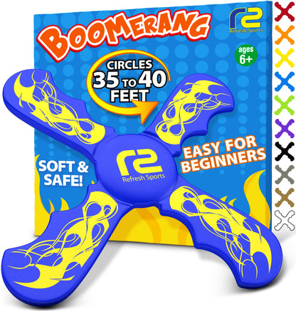 Fun Boomerang - Stocking Stuffers for Kids 8-12 - Soft & Easy to Use - Gifts for Boys & Girls All Ages - Best Boy Gifts for 6 7 8 9 10 Year Old Boys + 2024 Top Toys for Boys Age 8-12 Boy Gift Ideas