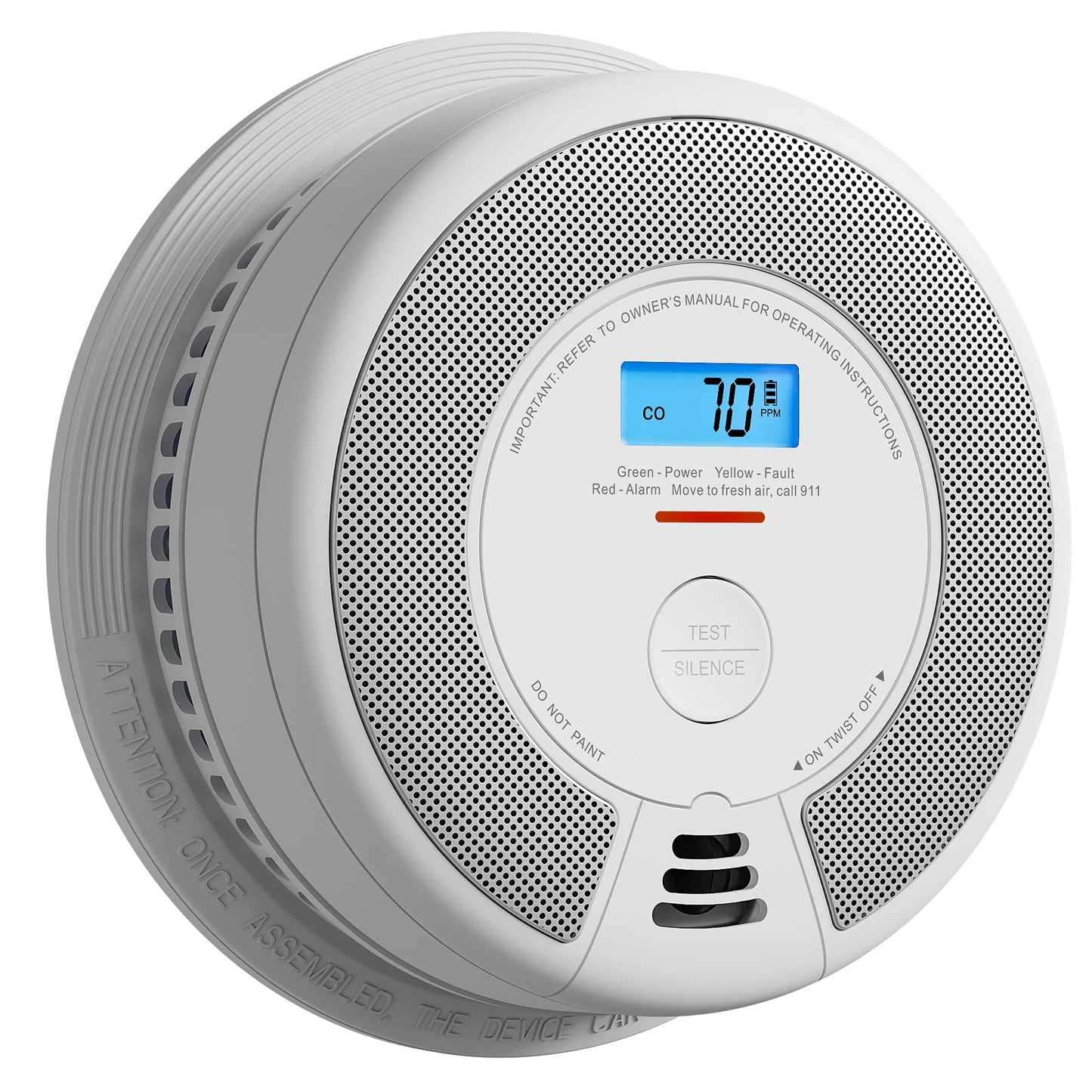 X-Sense Wireless Interconnected Combination Smoke and Carbon Monoxide Detector with LCD Display & 10-Year Battery, Over 820 ft Transmission Range, 3-Pack