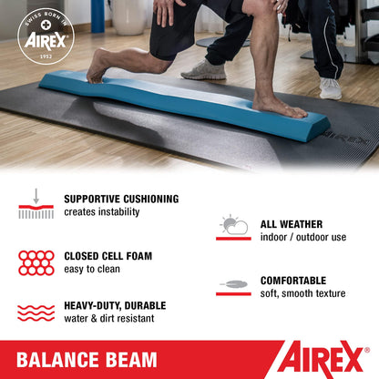 Airex Balance Beam - Exercise Foam Pad Physical Therapy, Gymnastics, Kids, Yoga, Mobility Rehabilitation Stability Mat Strength Trainer for Walking, Knee, Ankle, Foot - Beam, Blue, size: 62.99x9.45x2.36" (AR-BEAM)