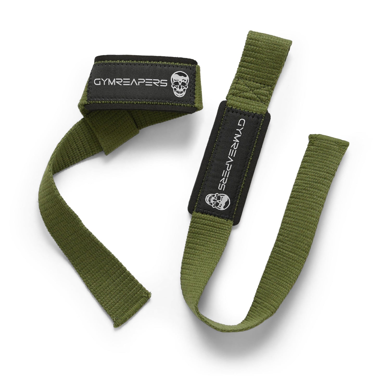 Gymreapers Lifting Wrist Straps for Weightlifting, Bodybuilding, Powerlifting, Strength Training, & Deadlifts - Padded Neoprene with 18" Cotton (Military Green)