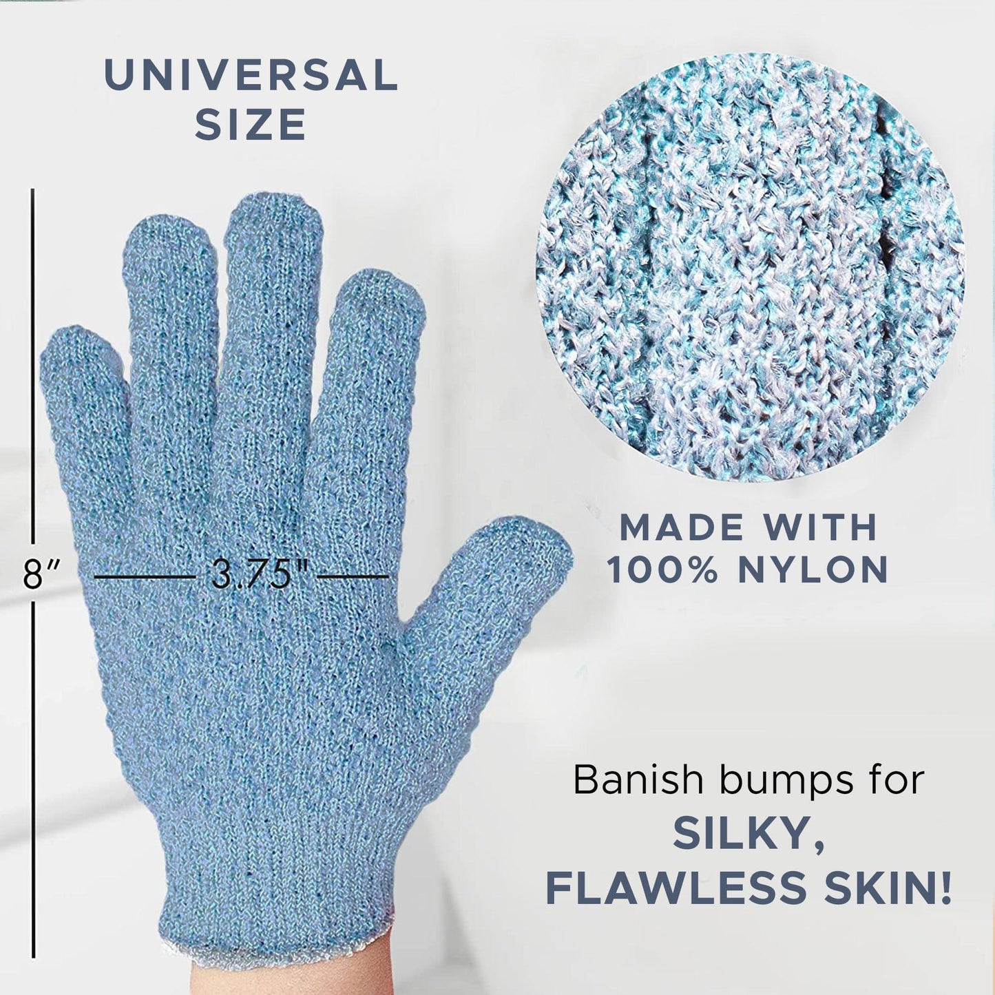 Exfoliating Glove (4 Pcs, 2 Pairs) - Heavy Exfoliate Glove for Dead Skin Bath Exfoliating Gloves for Shower Spa Massage & Body Scrub - Shower Gloves Exfoliating for Women & Men