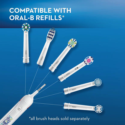 Oral-B Kids Electric Toothbrush with Coaching Pressure Sensor and Timer, Rechargeable Toothbrush with Brush Heads, Galaxy