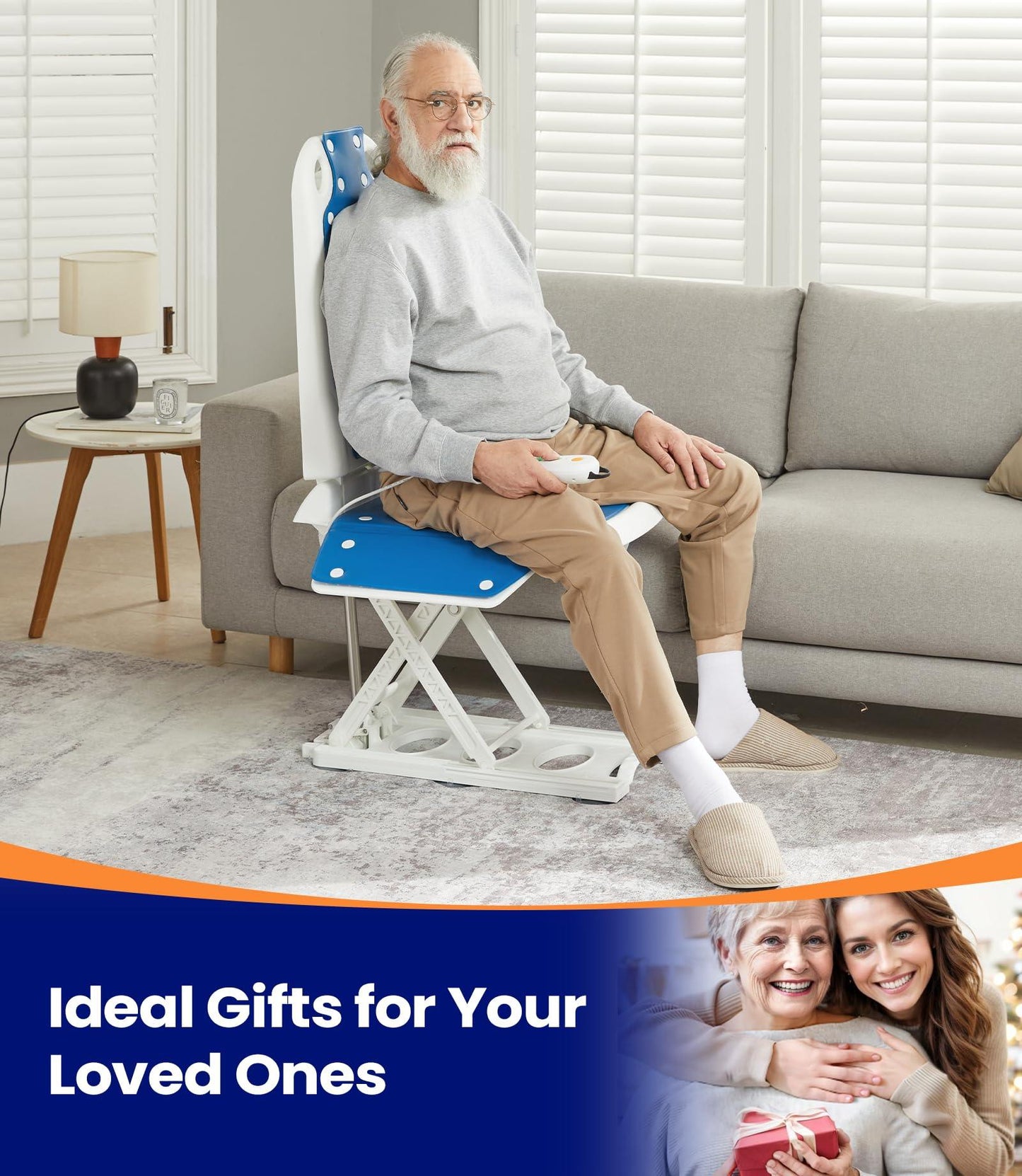 MAIDeSITe Electric Chair Lift, Get Up from Floor, Floor Lift for Elderly, Can be Raised to 20”, Help You Stand Up Again, Support Up to 300 LBS, Item Weight 30 LBS, JC35M3