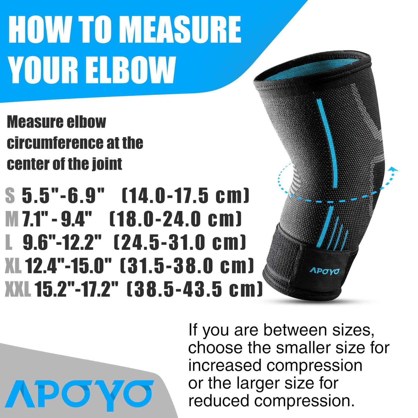 APOYO Elbow Brace for Tendonitis and Tennis Elbow, Compression Sleeve for Arthritis, Workouts, Reduce Joint Pain During Fitness Activity (Large)