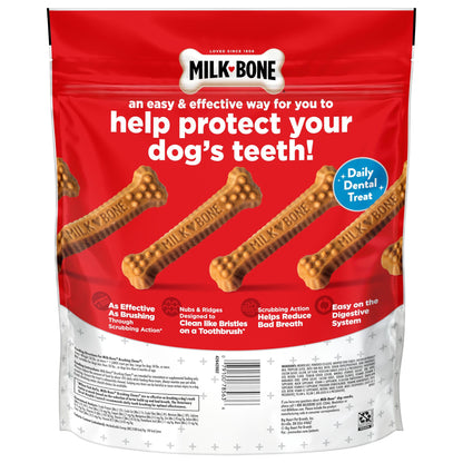 Milk-Bone Original Brushing Chews 25 Large Daily Dental Dog Treats Scrubbing Action Helps Clean Teeth