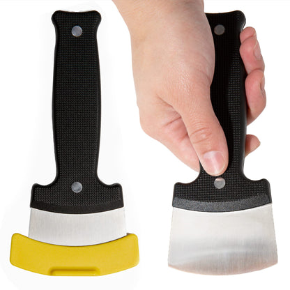 IMPRESA [2 Pack] Extra Sharp Rocker Knife for One Handed Cutting - One Handed Adaptive Equipment w/ Handle Safety Ledge - Kitchen Utensils for Handicapped and Disabled