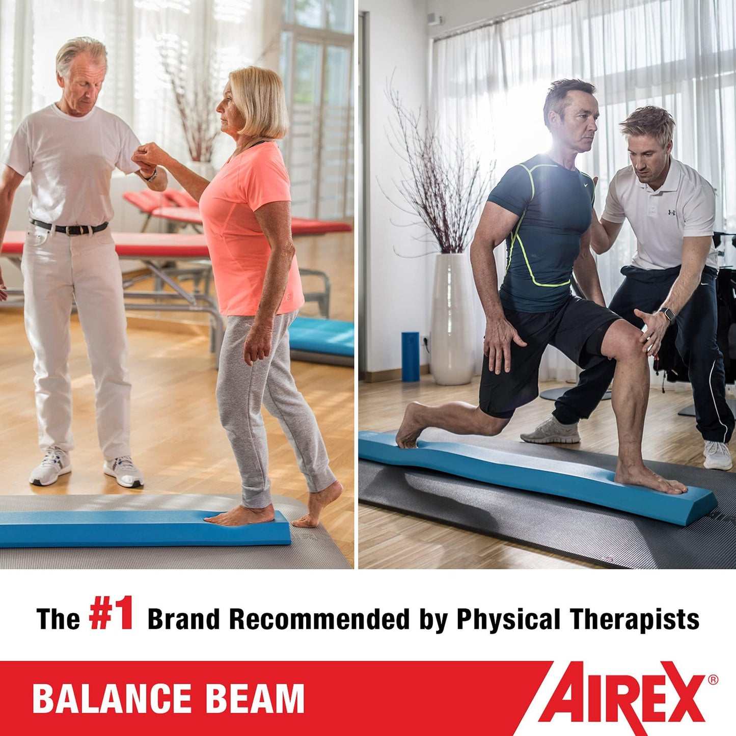 Airex Balance Beam - Exercise Foam Pad Physical Therapy, Gymnastics, Kids, Yoga, Mobility Rehabilitation Stability Mat Strength Trainer for Walking, Knee, Ankle, Foot - Beam, Blue, size: 62.99x9.45x2.36" (AR-BEAM)