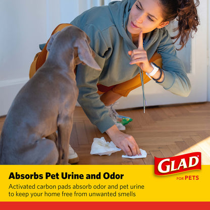 Glad for Pets Black Charcoal Puppy Pads - Super Absorbent Disposable Dog Pee Pads, Potty Training Pads, and Pet Supplies - Dog Pee Pads for Crate Training and Indoor Use 23" x 23" - 100 Count