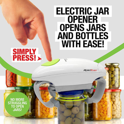 Robotwist Jar Opener, Automatic Jar Opener, Deluxe Model with Improved Torque, Robo Twist Kitchen Gadgets for Home, Electric Handsfree Easy Jar Opener – Works on All Jar Sizes, As Seen on TV