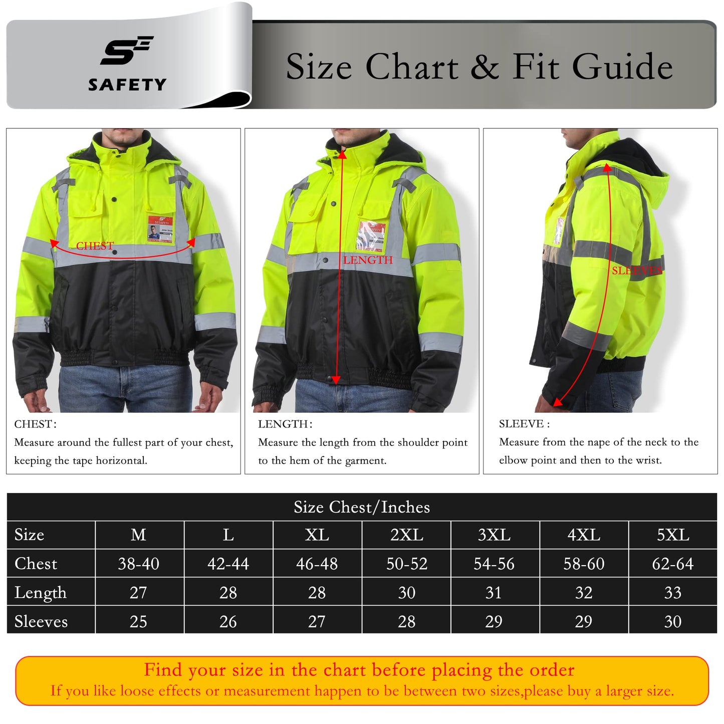 Mens High Visibility Jacket Waterproof with Hood, Reflective Hi Vis Winter Jacket, Safety Work Yellow Jackets for Men