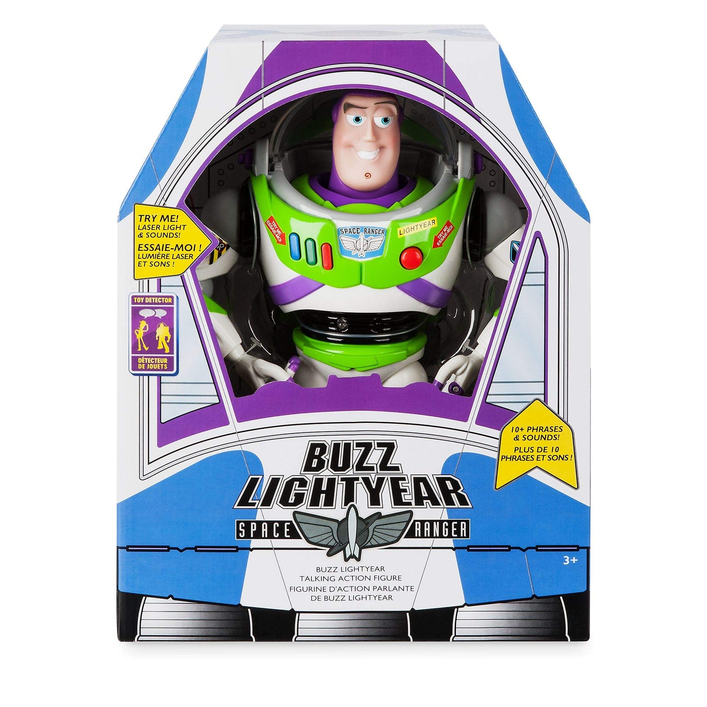 Disney Store Official Buzz Lightyear Interactive Talking Action Figure from Toy Story, Features 10+ English Phrases, Interacts with Other Figures and Toys