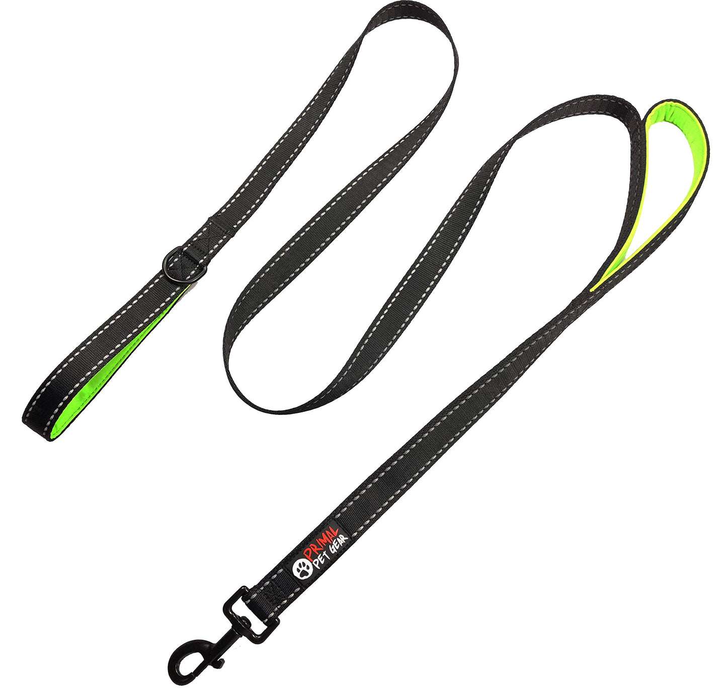 Primal Pet Gear Dog Leash 6ft Long,Traffic Padded Two Handle,Heavy Duty,Reflective Double Handles Lead for Control Safety Training,Leashes for Large Dogs or Medium Dogs,Dual Handles Leads(Black)