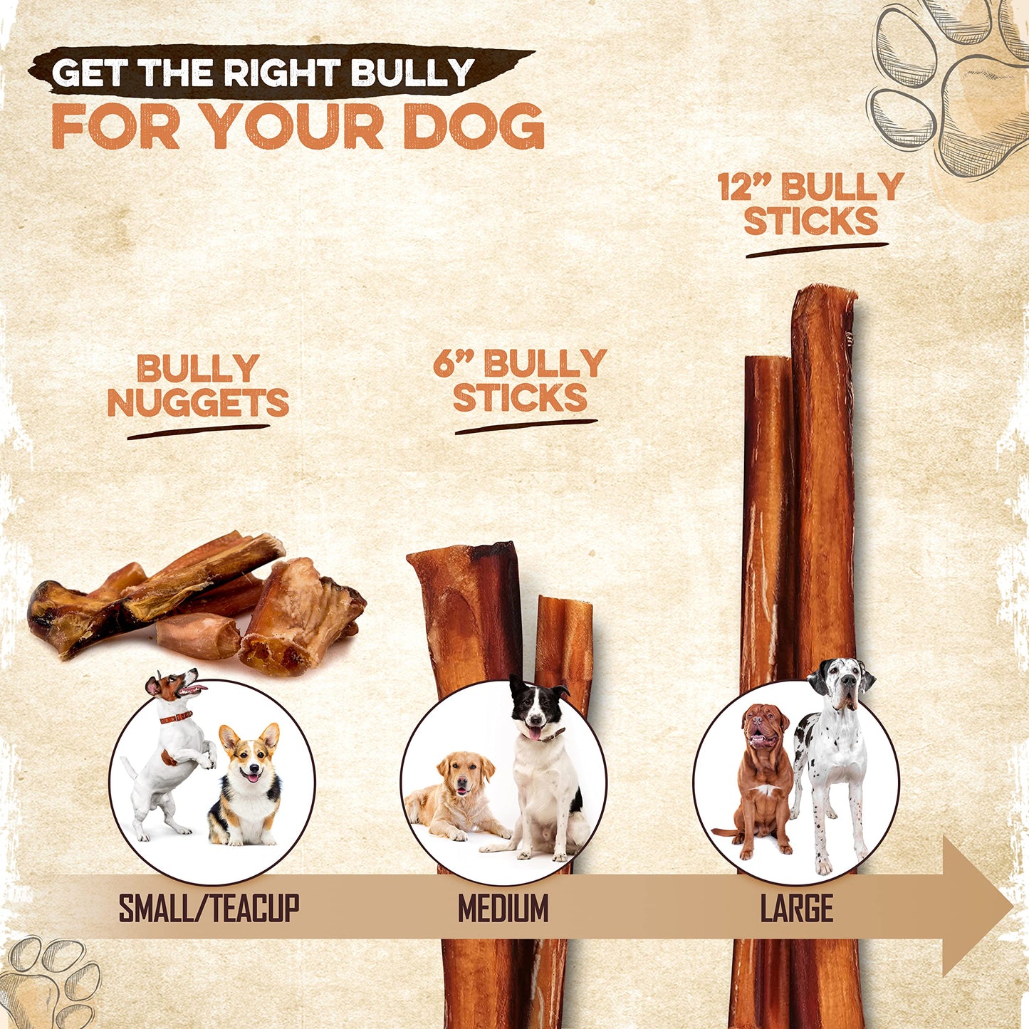 BRUTUS & BARNABY Grass Fed Bully Sticks for Dogs, Fully Digestible Dog chew, Grain Free, Rawhide Free, 100% Natural Beef, Small Batched for Freshness and Low Odor