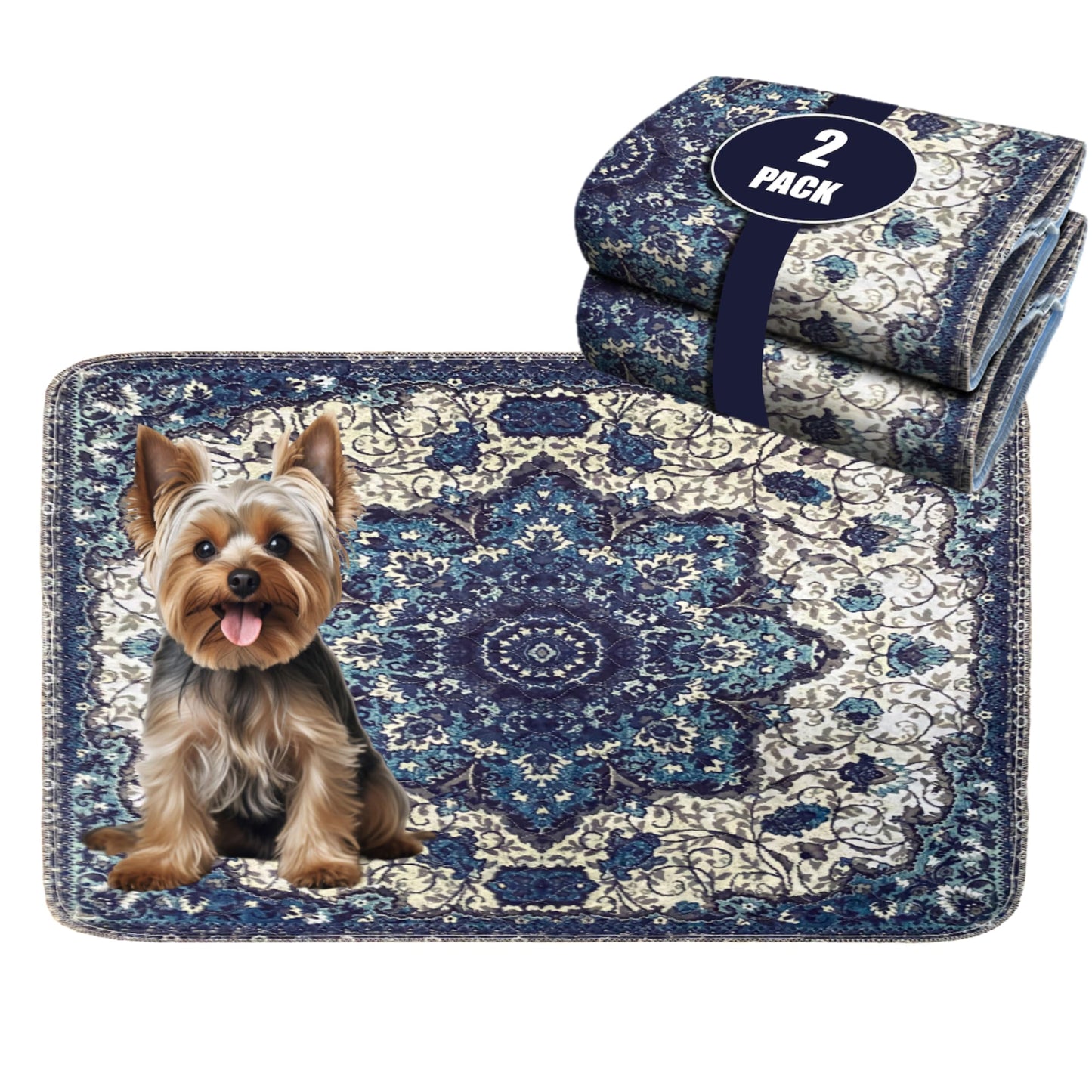 PUPIBOO Washable Pee Pads for Dogs - Super Absorbent Reusable Puppy Training Pads - 100% Waterproof, Leak-Proof & Non-Slip Whelping Pads for Pet Housebreaking