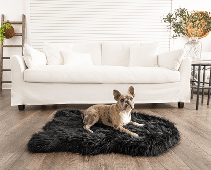 PupRug by Paw.com™ Faux Fur Orthopedic Dog Bed - Curve Midnight Black