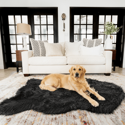 PupRug by Paw.com™ Faux Fur Orthopedic Dog Bed - Curve Midnight Black